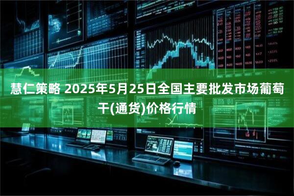 慧仁策略 2025年5月25日全国主要批发市场葡萄干(通货)价格行情