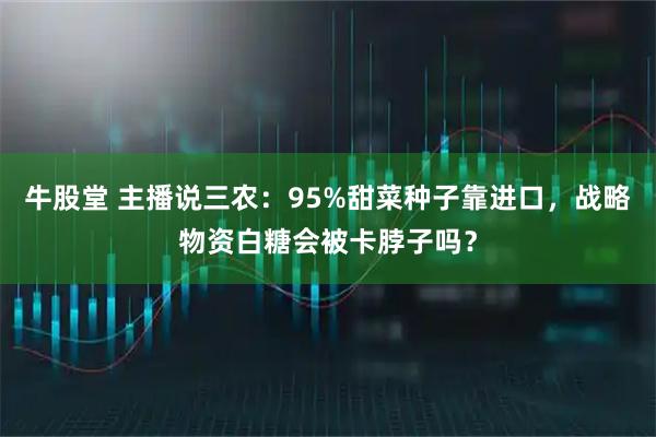牛股堂 主播说三农：95%甜菜种子靠进口，战略物资白糖会被卡脖子吗？
